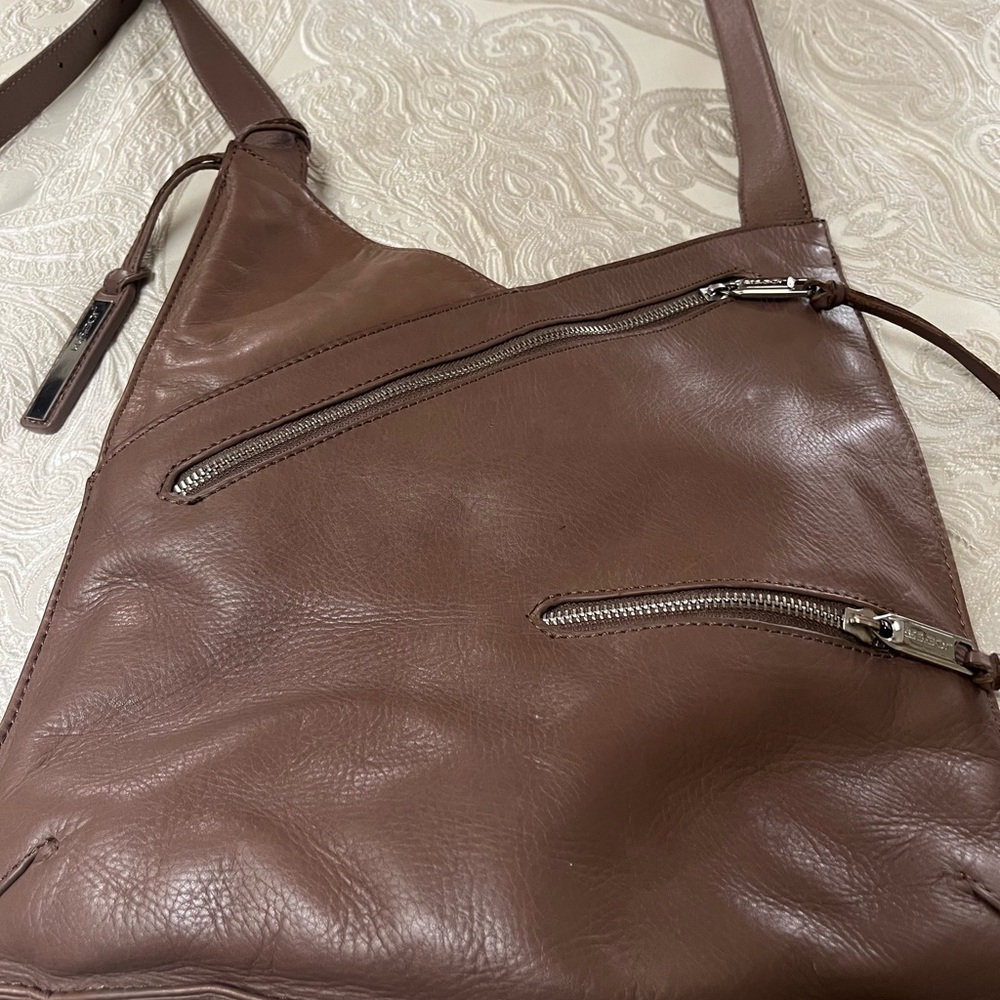 Joe's Jeans Brown Leather Crossbody Shoulder Bag